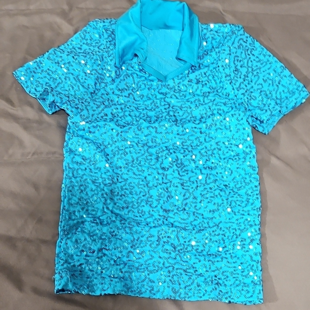 Kids Blue Sequin Top